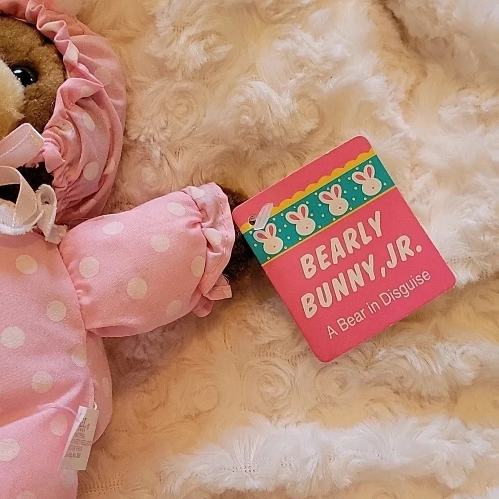 🌴3/$15🌴 Vintage Pink Polka Dot Papel Bearly Bunny Jr in costume kids - Picture 3 of 15